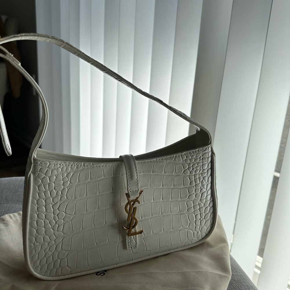 White crocodile YSL handbag